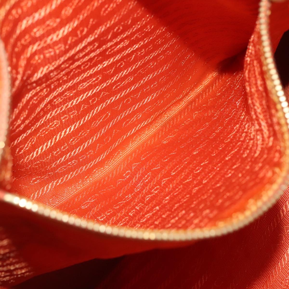 PRADA Tote Bag Nylon 2way Orange Gold Auth ep9199