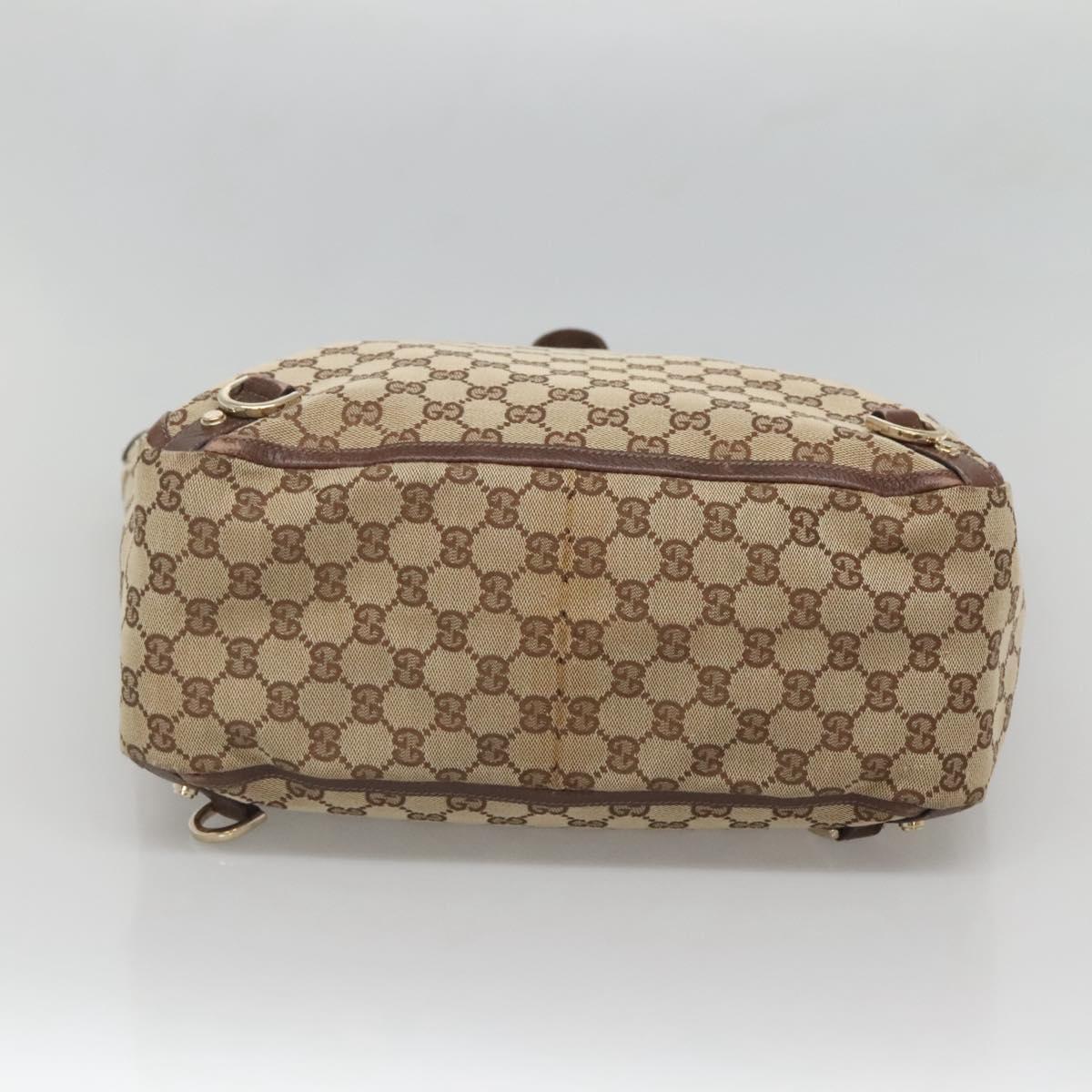 GUCCI GG Canvas Abbey Hand Bag Beige Gold 130733 Auth ep9200