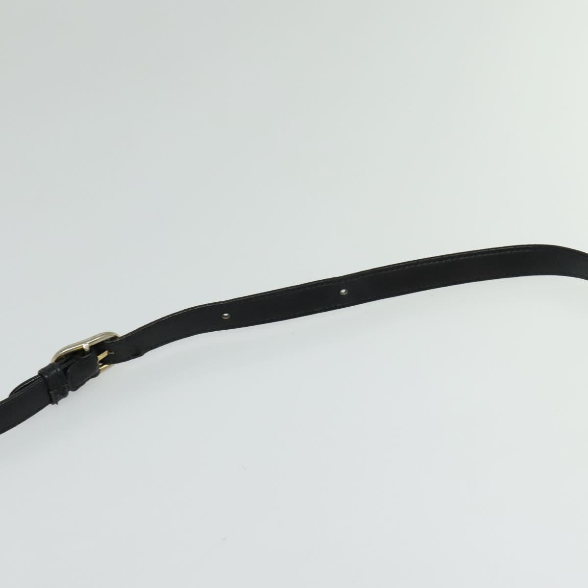GUCCI Shoulder Bag Leather Black Gold Auth ep9209
