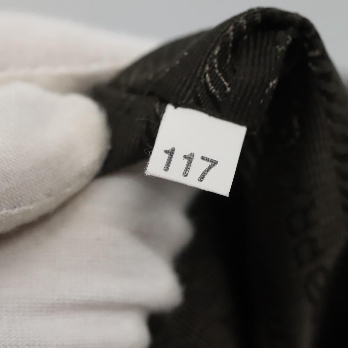 PRADA Tote Bag Leather Silver Auth ep9220