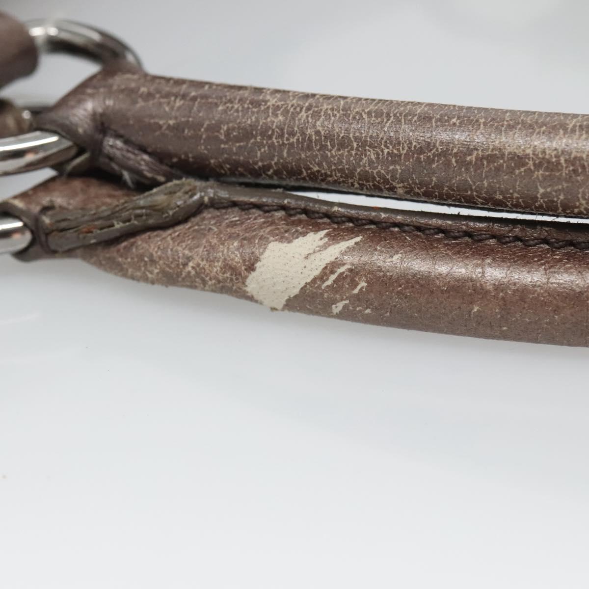 PRADA Tote Bag Leather Silver Auth ep9220