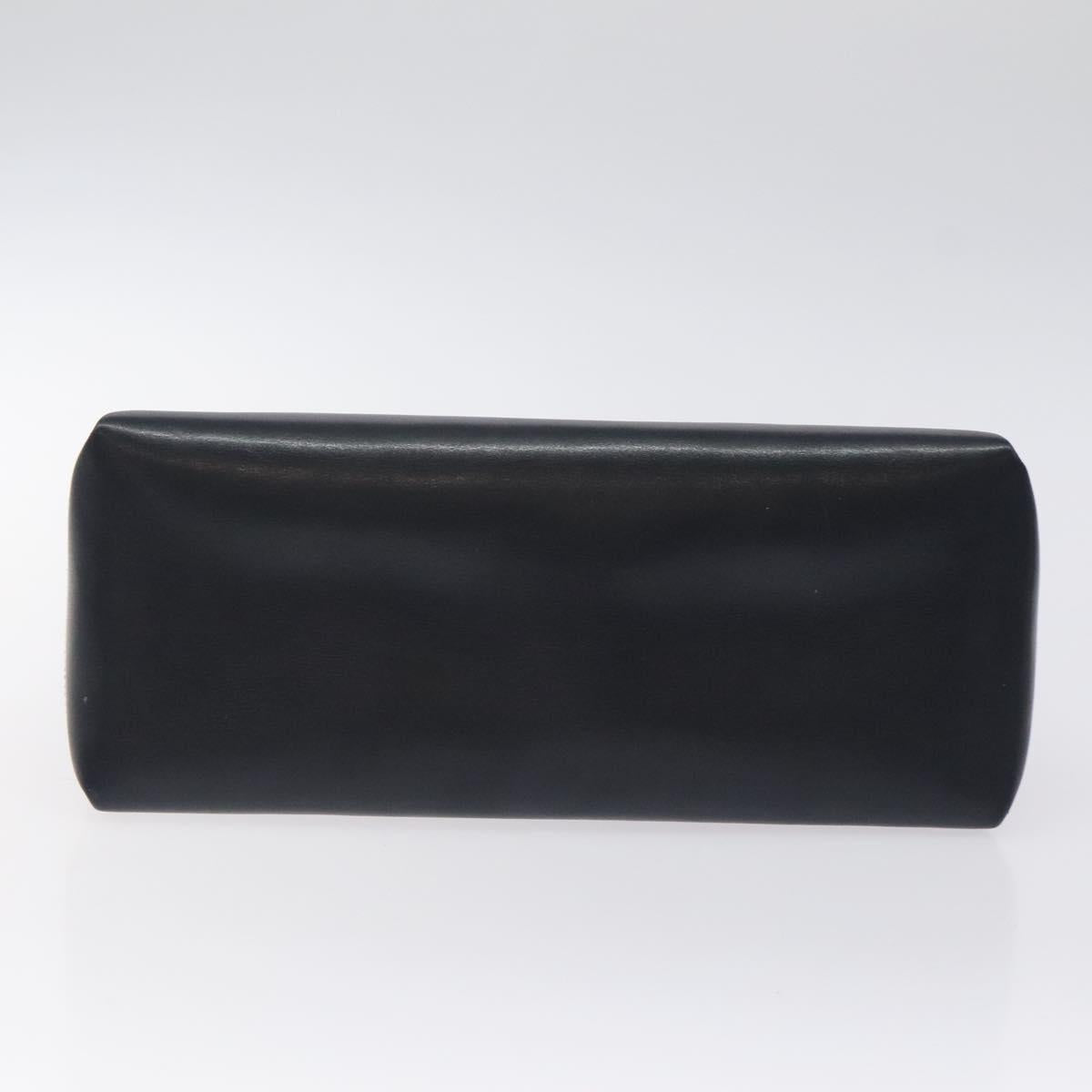 GUCCI Hand Bag Leather Navy Gold Auth ep9224