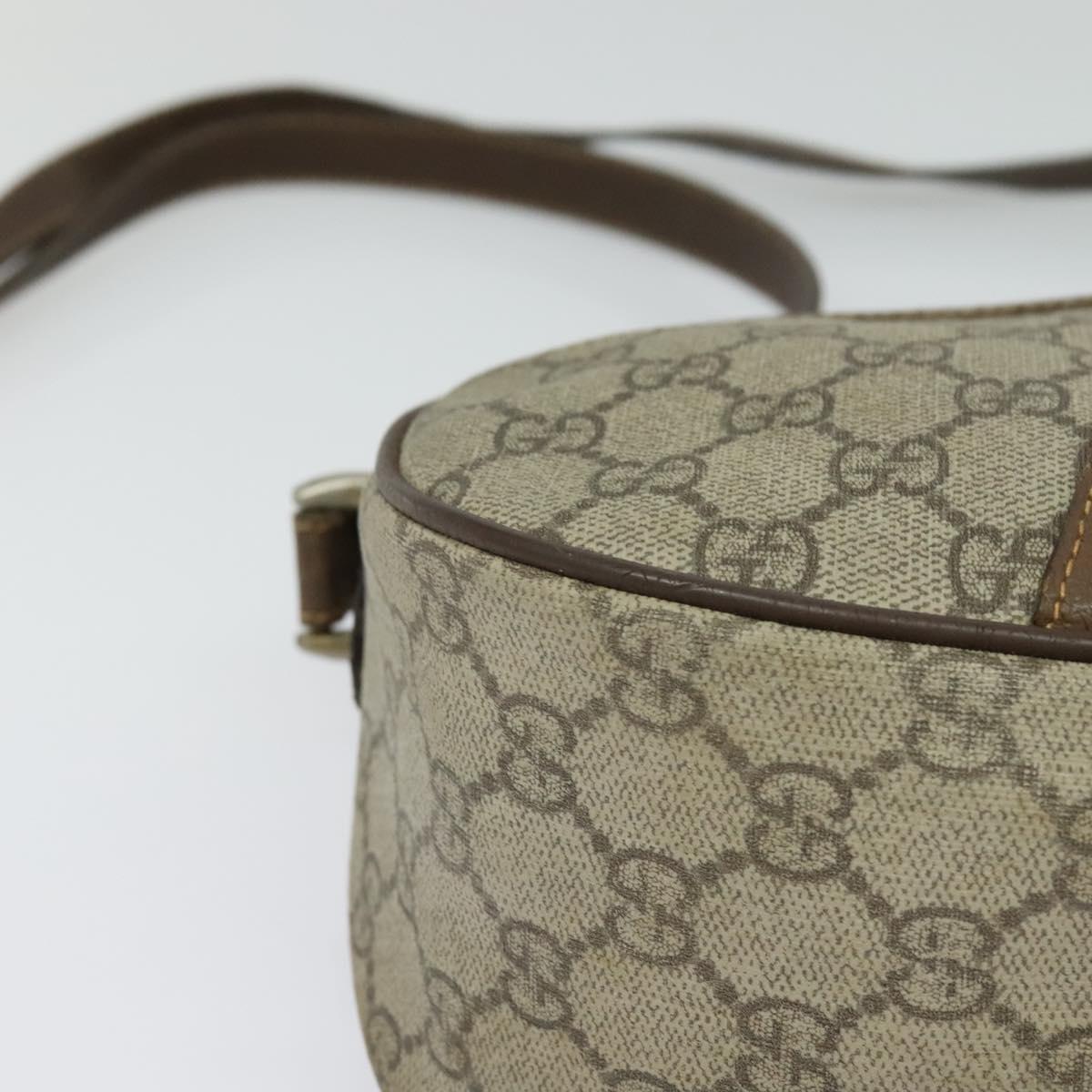 GUCCI GG Supreme Web Sherry Line Bag PVC Beige Gold 89 02 032 Auth ep9229