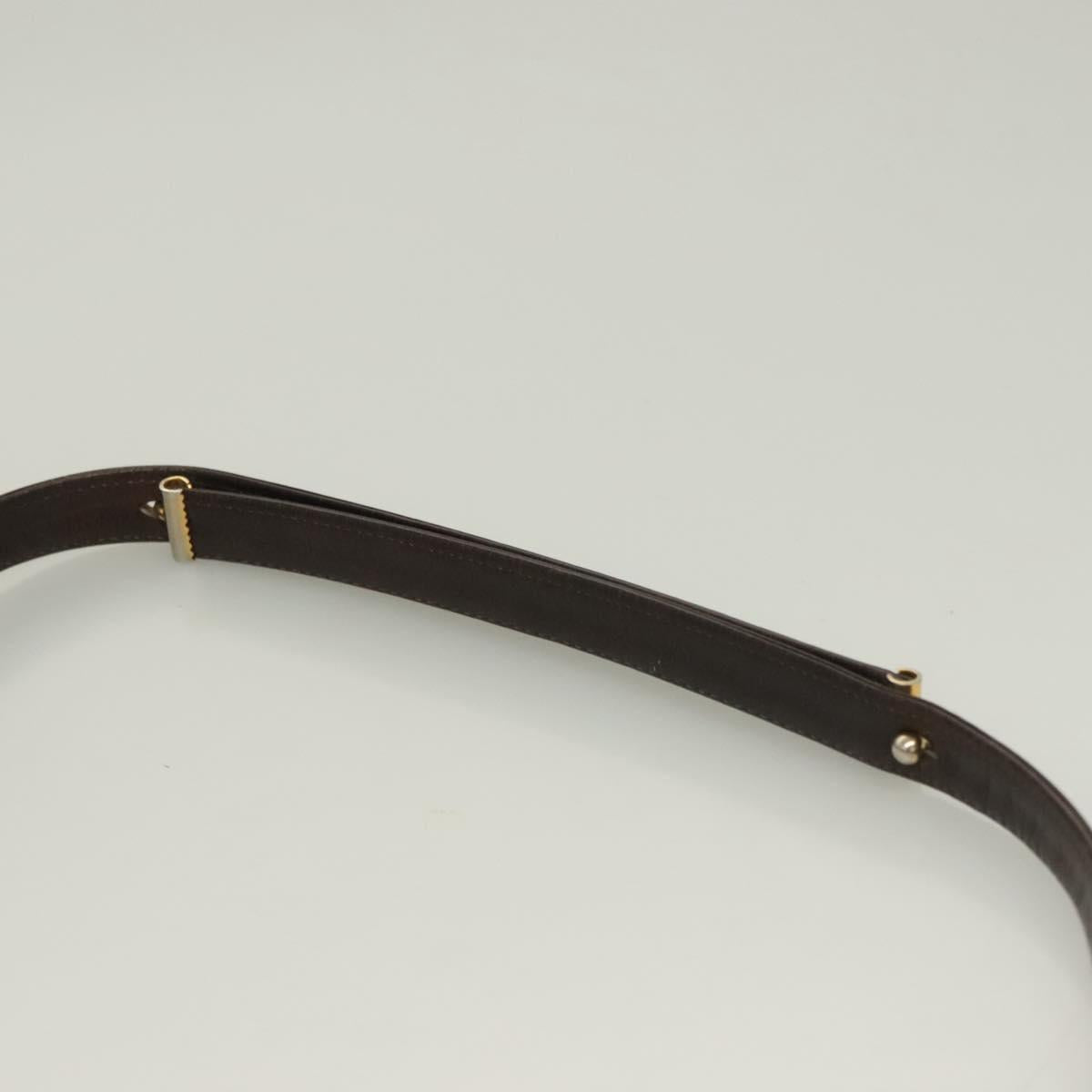 Christian Dior Trotter Canvas Shoulder Bag Brown Gold Auth ep9243