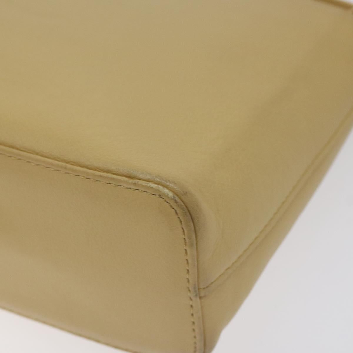BURBERRY Shoulder Bag Leather Beige Gold Auth ep9244