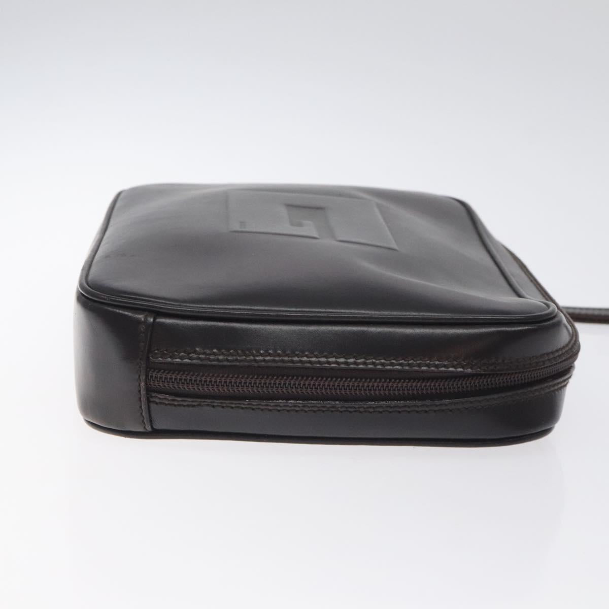 GUCCI Clutch Bag Leather Black Silver 018 0040 Auth ep9261