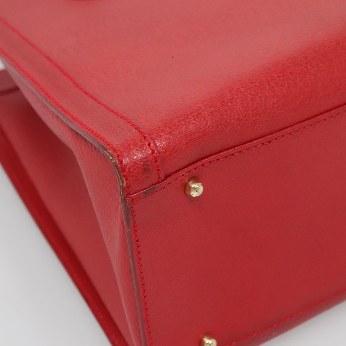 GUCCI Bamboo Hand Bag Leather Red Gold 002 2853 0260 0 Auth ep9268