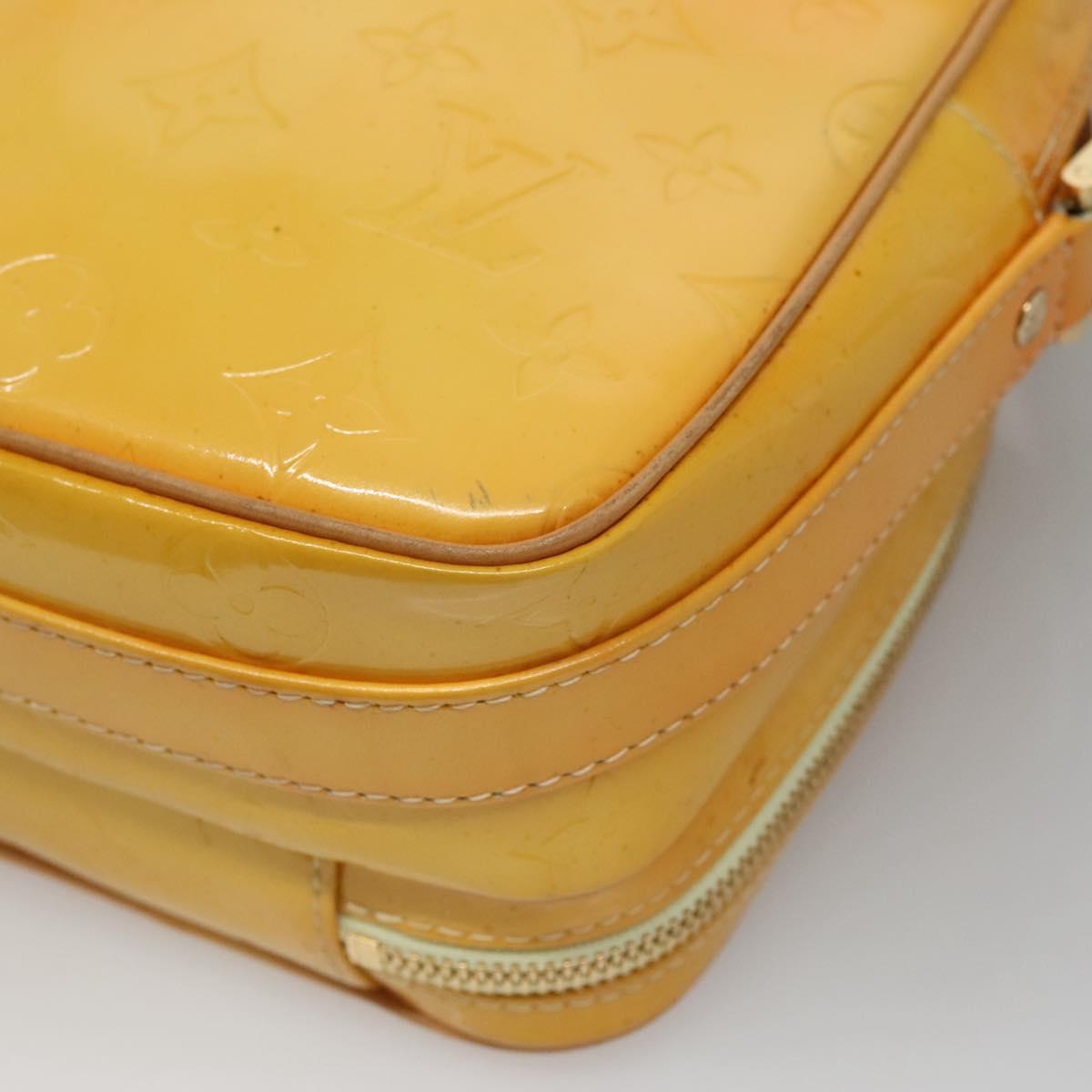 LOUIS VUITTON Monogram Vernis Wooster Bag Lime Yellow M91075 LV Auth ep9296
