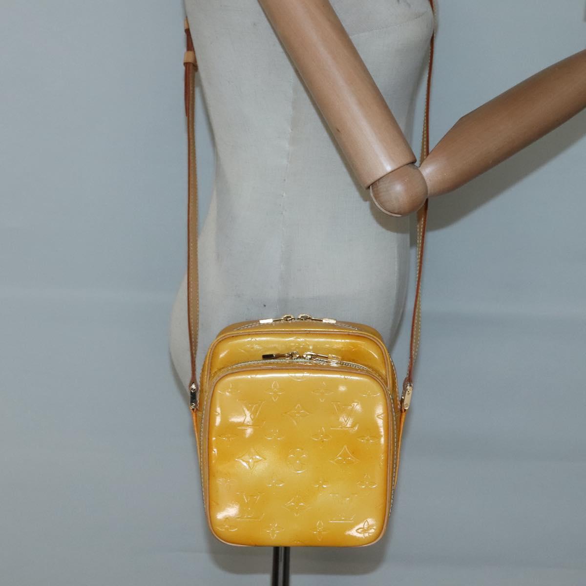 LOUIS VUITTON Monogram Vernis Wooster Bag Lime Yellow M91075 LV Auth ep9296