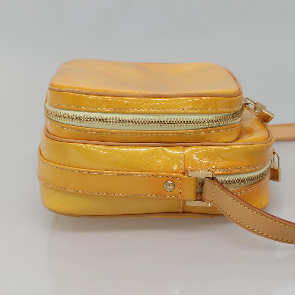 LOUIS VUITTON Monogram Vernis Wooster Bag Lime Yellow M91075 LV Auth ep9296
