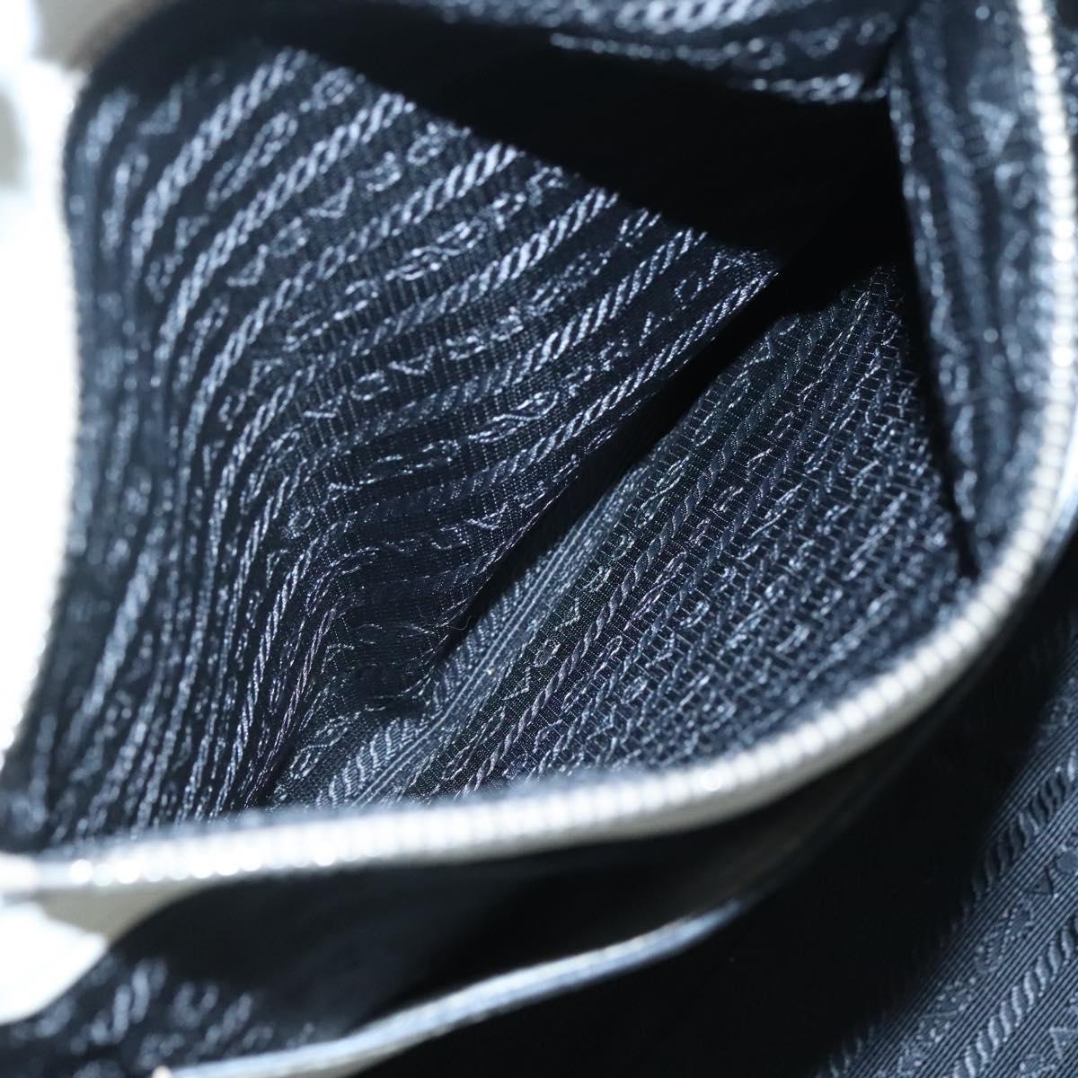 PRADA Tote Bag Leather White Silver Auth ep9305