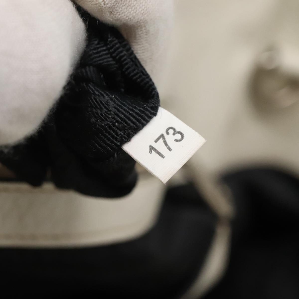 PRADA Tote Bag Leather White Silver Auth ep9305