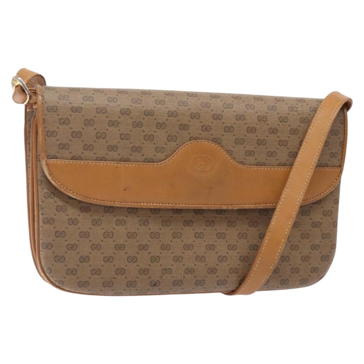 GUCCI Micro GG Supreme Shoulder Bag PVC Beige Gold 004 106 0024 Auth ep9330