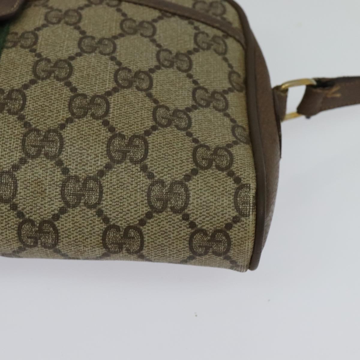 GUCCI GG Supreme Web Sherry Line Shoulder Bag PVC Beige 116 02 055 Auth ep9348