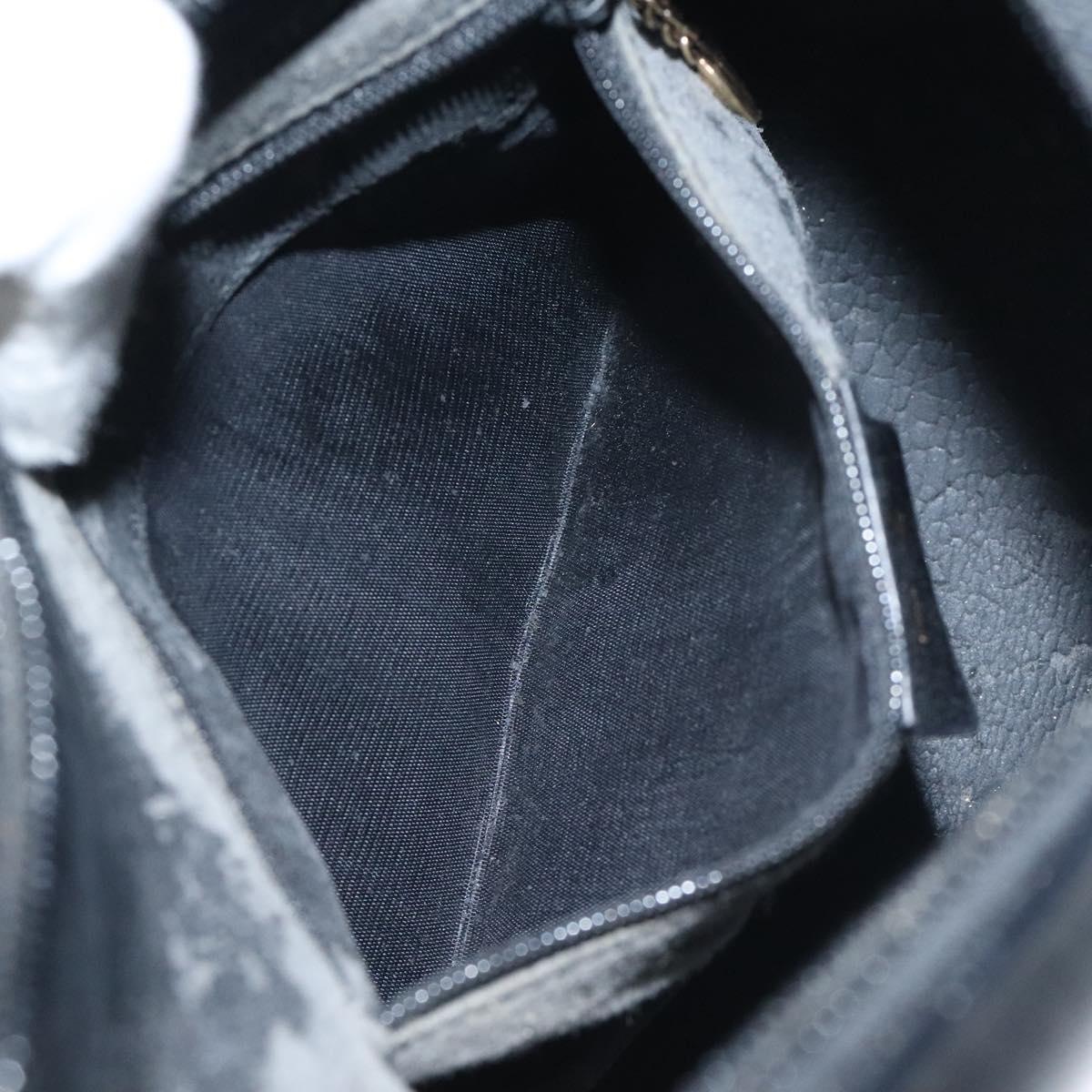 GUCCI Bamboo Hand Bag Leather Black Gold 001 3008 Auth ep9351