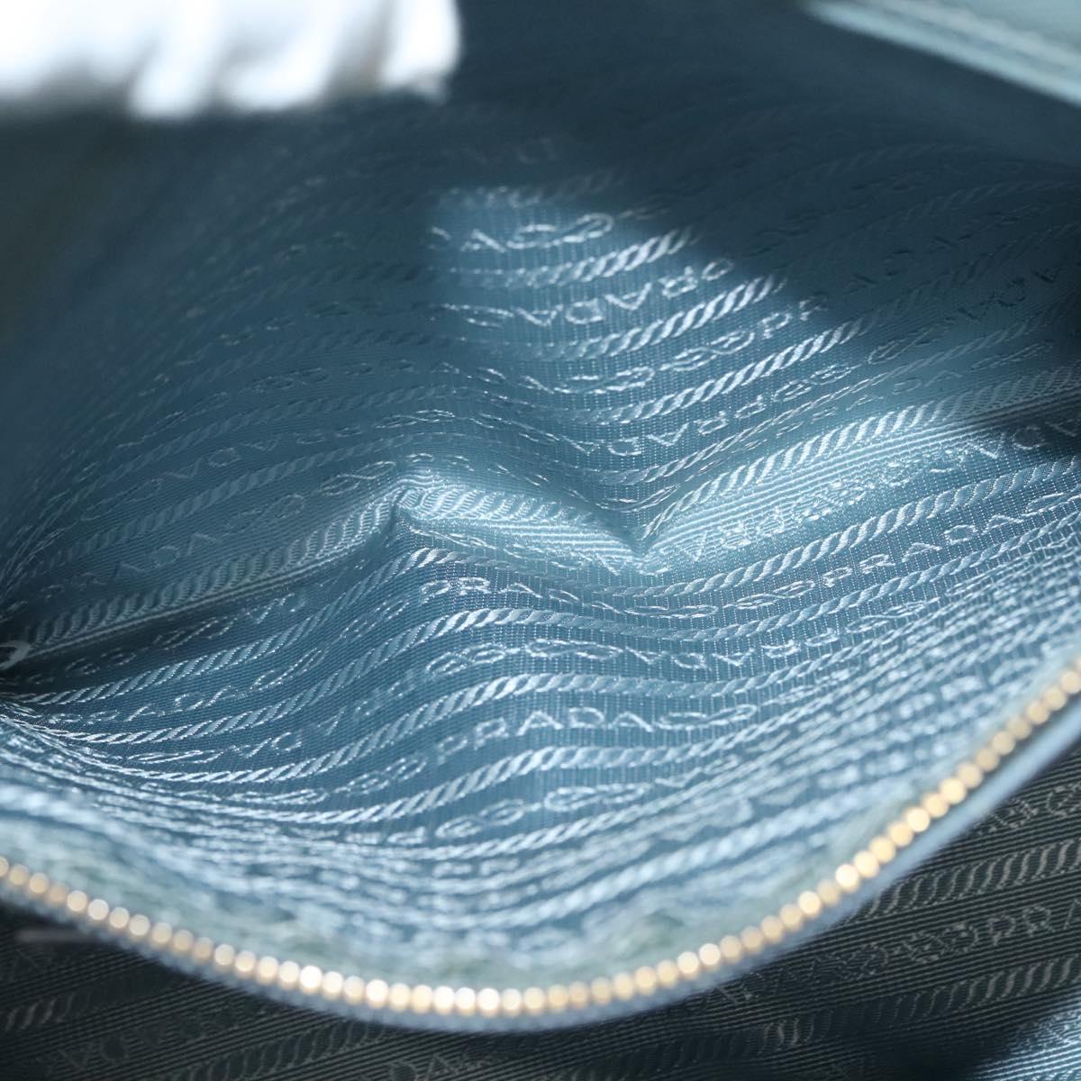 PRADA Galleria Hand Bag Safiano leather Light Blue Gold Auth ep9361