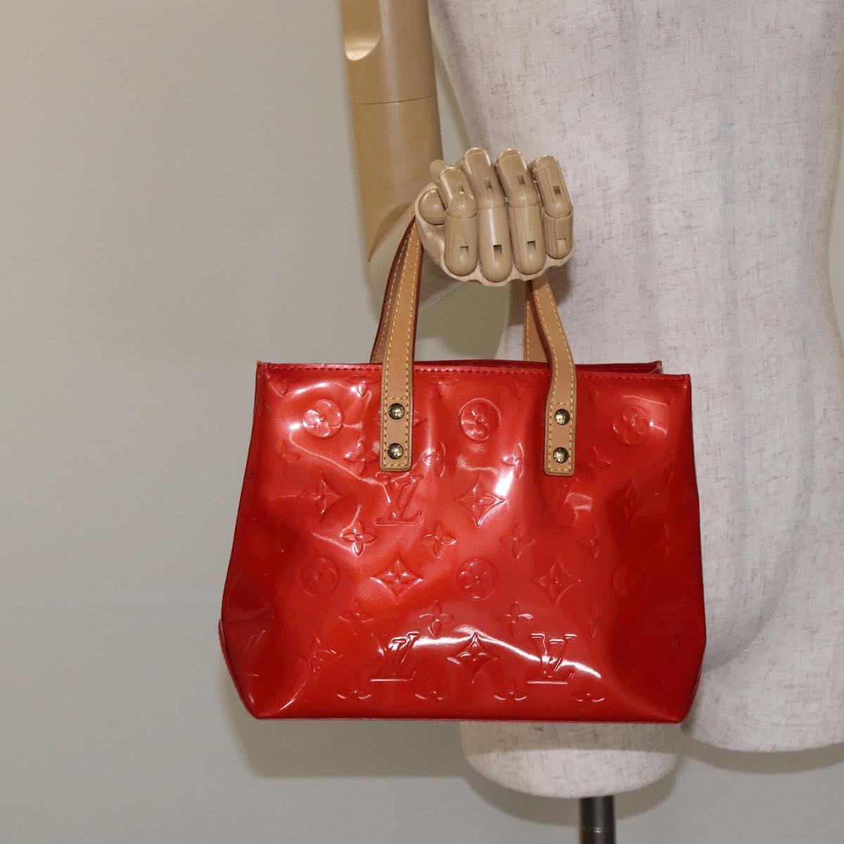 LOUIS VUITTON Monogram Vernis Reade PM Hand Bag Red Rouge M91088 LV Auth ep9401