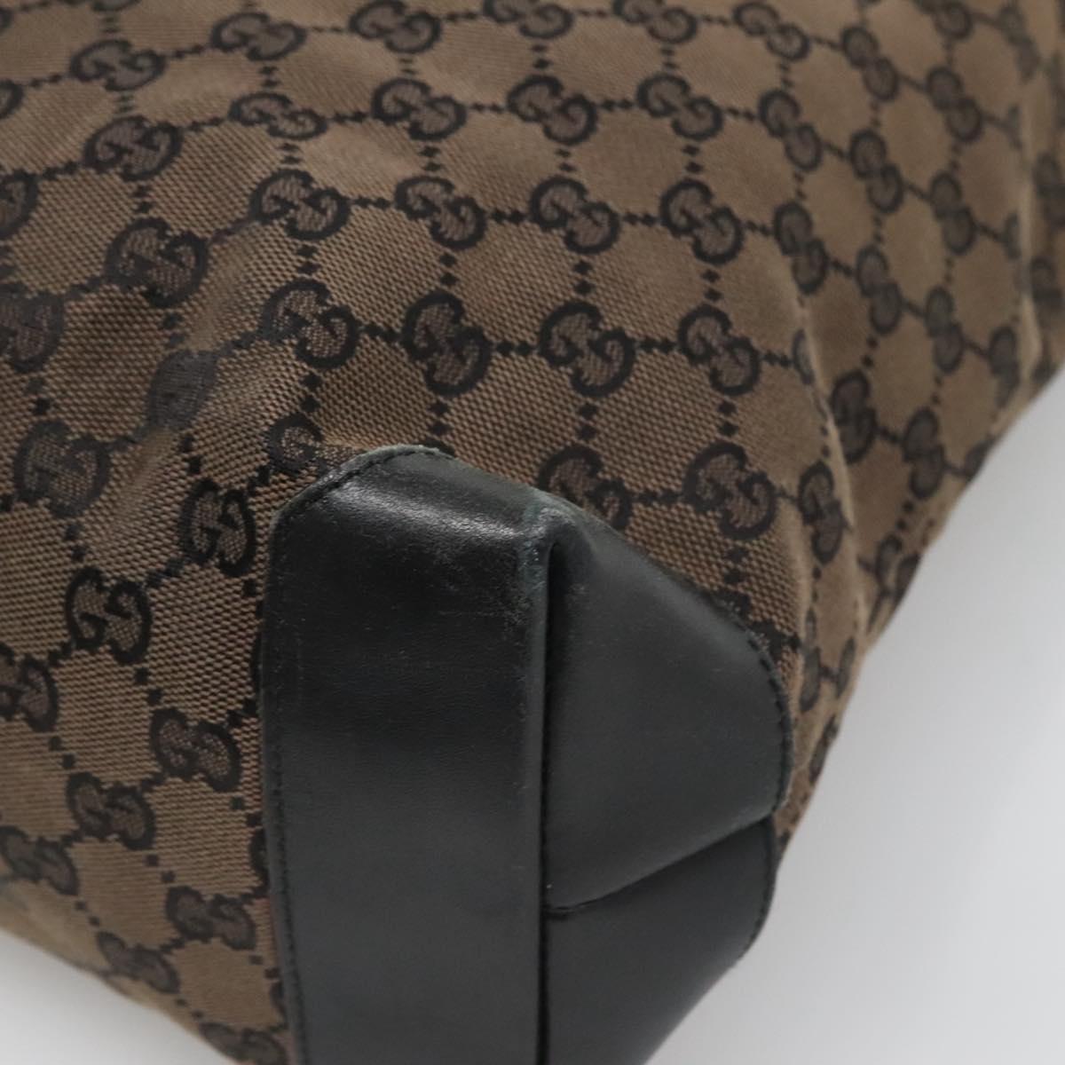 GUCCI GG Canvas Tote Bag Brown Silver 019 0401 Auth ep9402