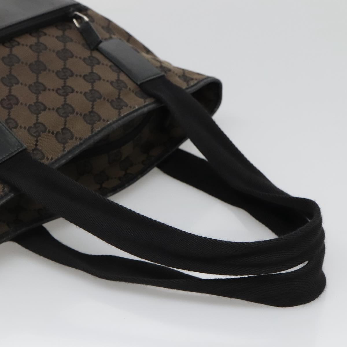 GUCCI GG Canvas Tote Bag Brown Silver 019 0401 Auth ep9402