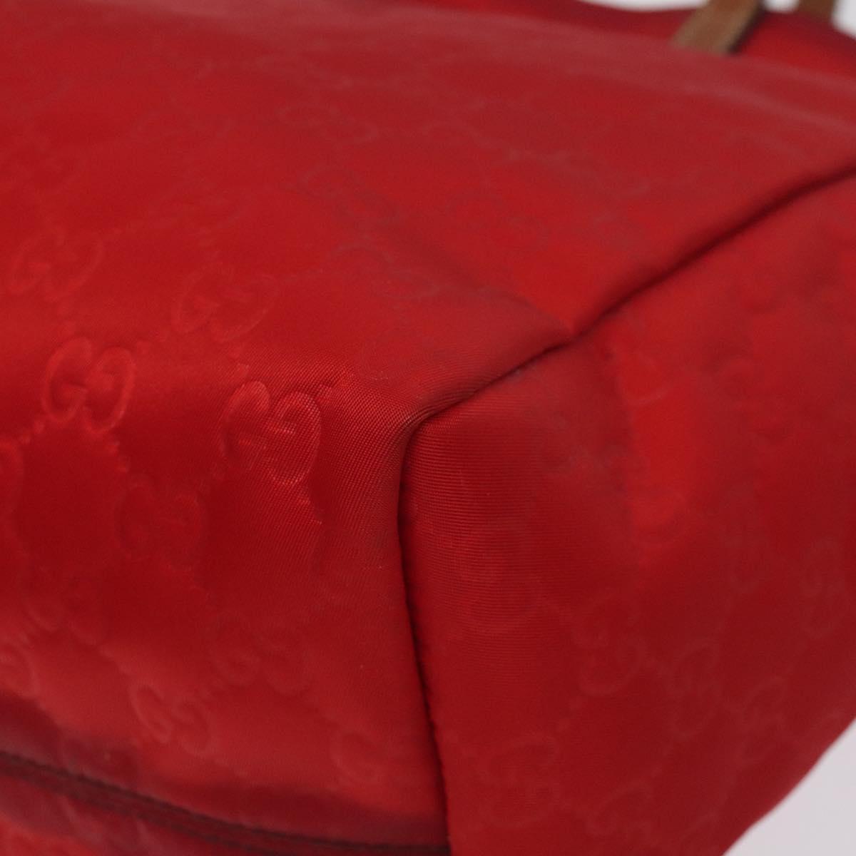 GUCCI GG Canvas Tote Bag Nylon Gold Red 282489 Auth ep9426