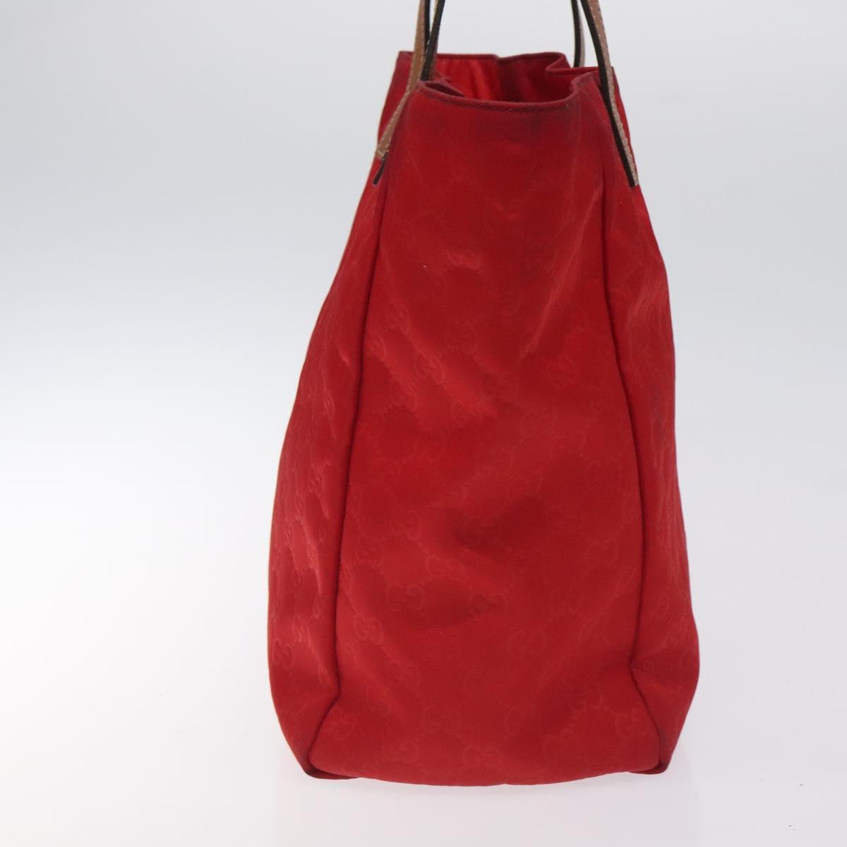GUCCI GG Canvas Tote Bag Nylon Gold Red 282489 Auth ep9426
