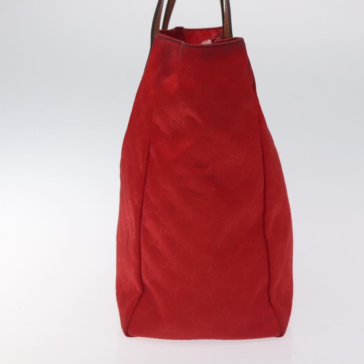 GUCCI GG Canvas Tote Bag Nylon Gold Red 282489 Auth ep9426