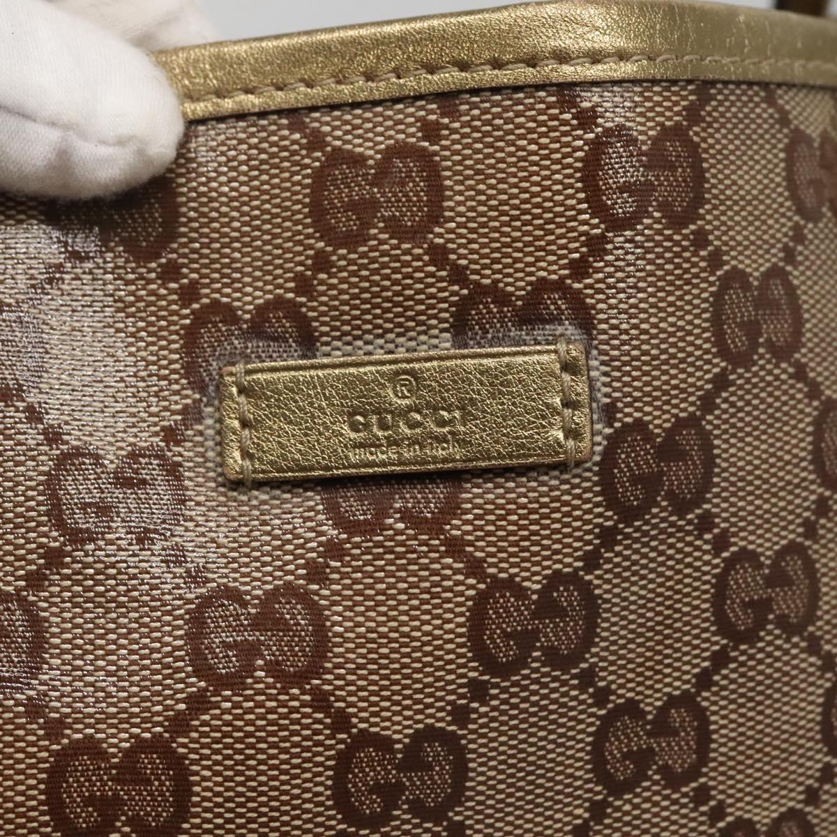 GUCCI GG Crystal Tote Bag Coated Canvas Beige Gold 197953 Auth ep9440