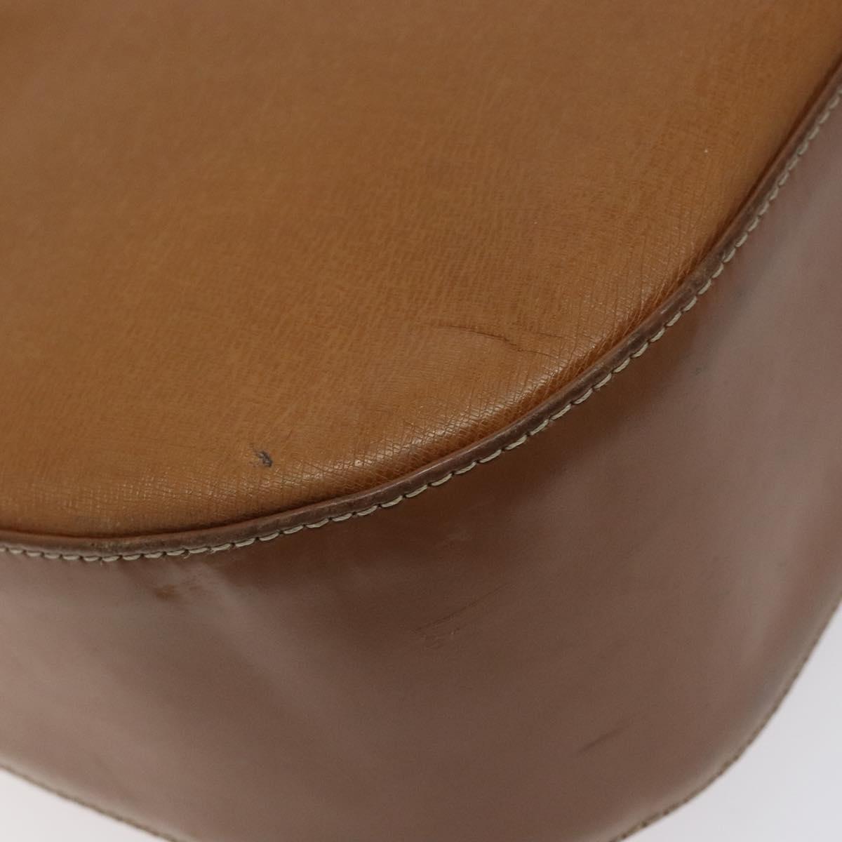 BURBERRY Shoulder Bag Leather Brown Gold Auth ep9447