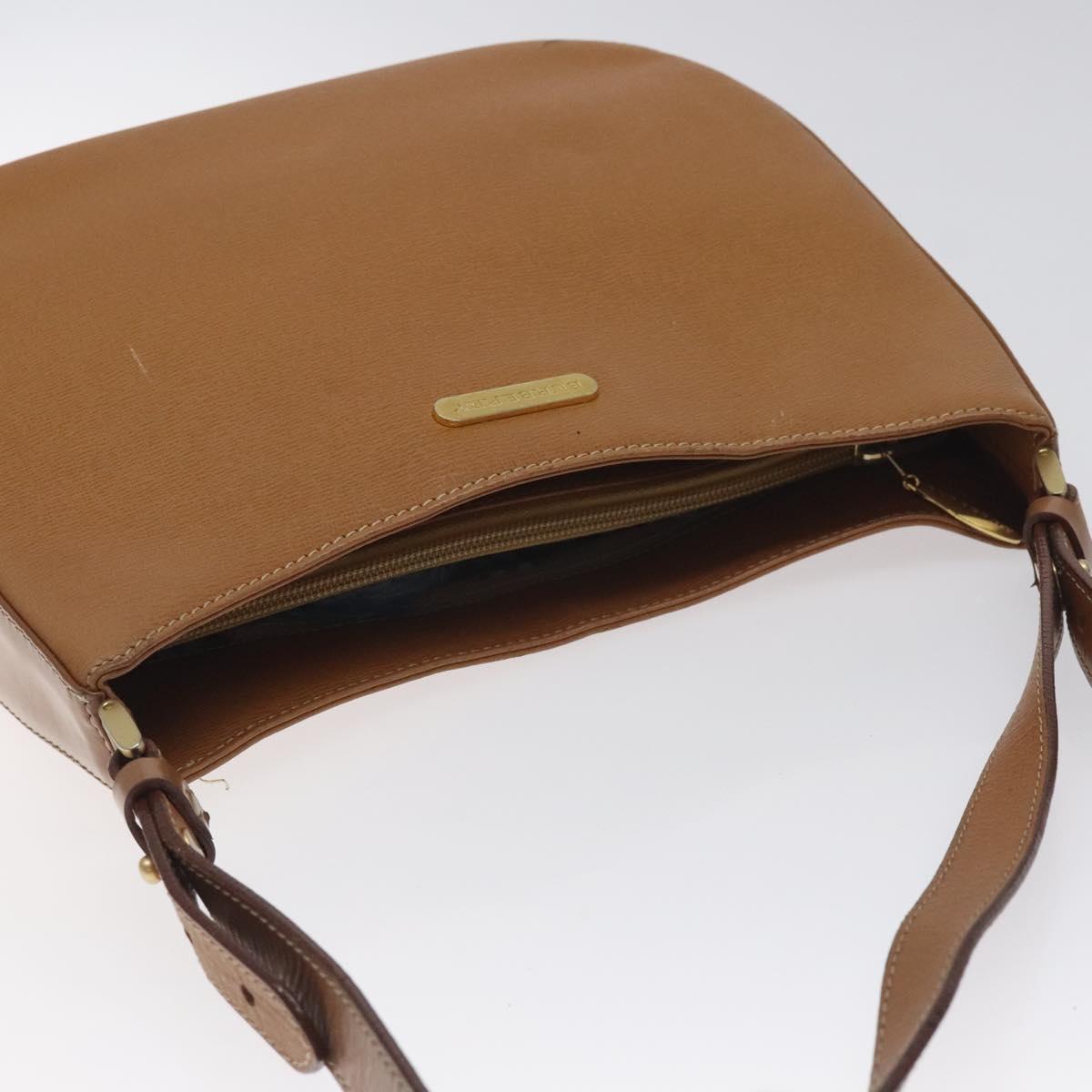 BURBERRY Shoulder Bag Leather Brown Gold Auth ep9447