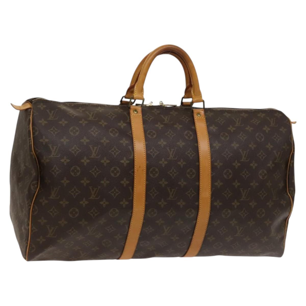 LOUIS VUITTON Monogram Keepall 55 Boston Bag M41424 LV Auth ep9463