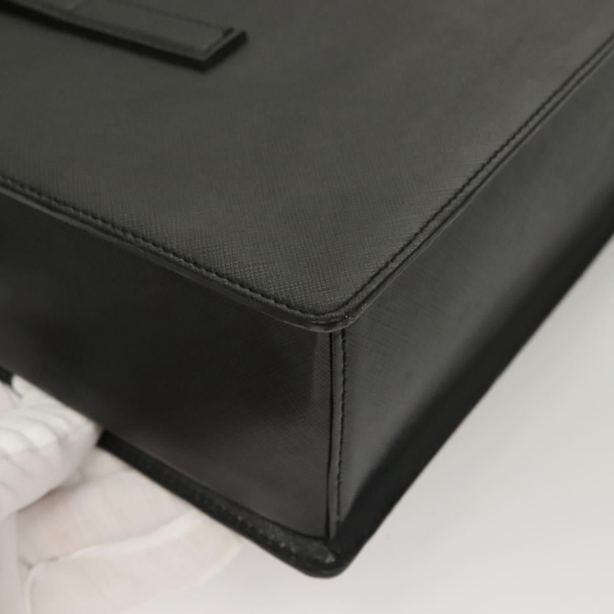 Burberrys Hand Bag Leather Black Silver Auth ep9512