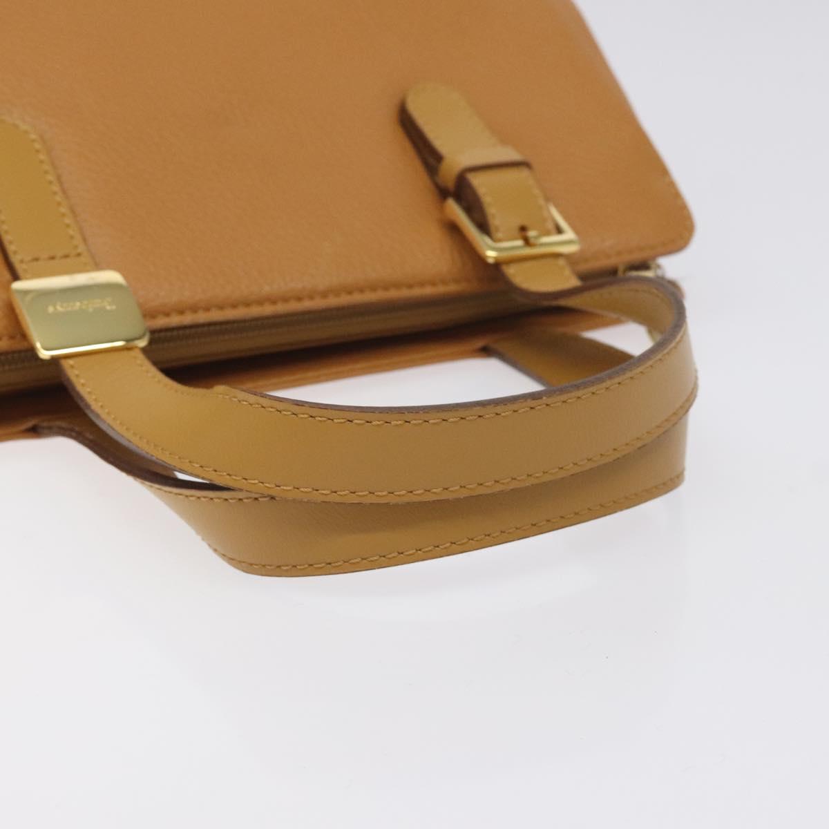 Burberrys Hand Bag Leather Brown Gold Auth ep9513