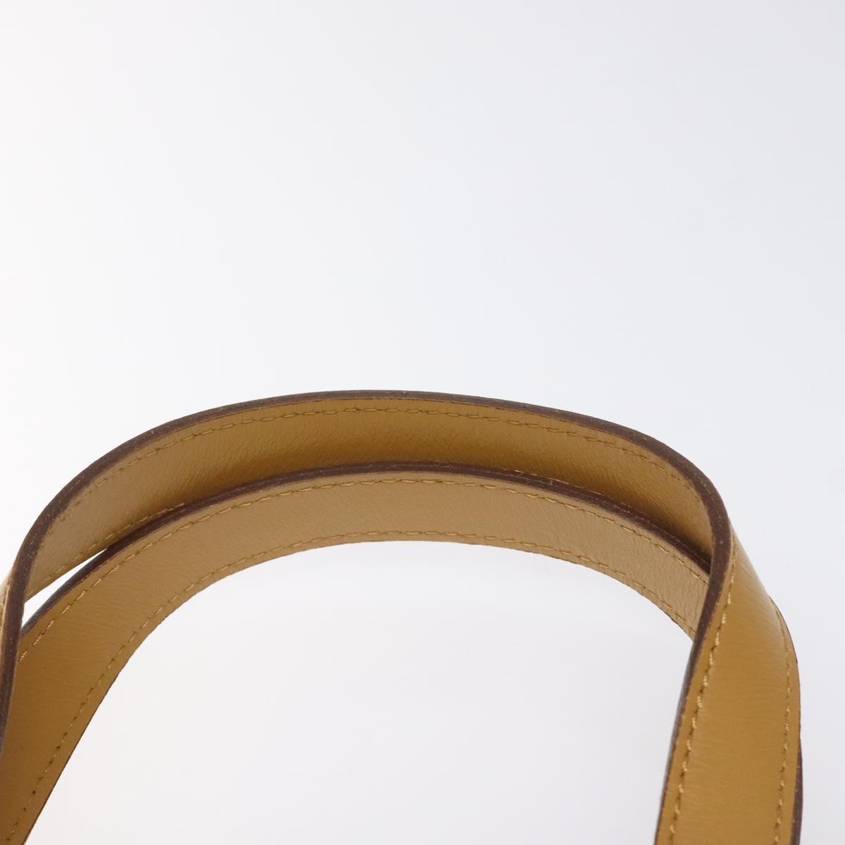 Burberrys Hand Bag Leather Brown Gold Auth ep9513