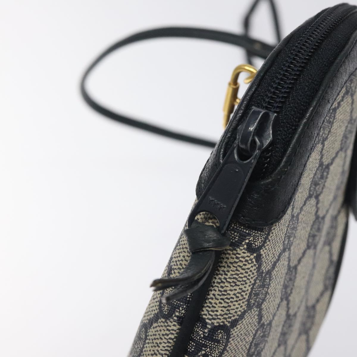 GUCCI GG Supreme Sherry Line Shoulder Bag PVC Navy Gold 68 02 047 Auth ep9524