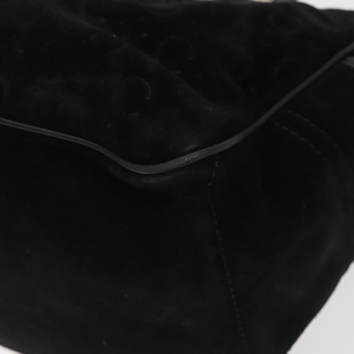 CELINE C Macadam Canvas Boogie bag Hand Bag Black Silver Auth ep9525