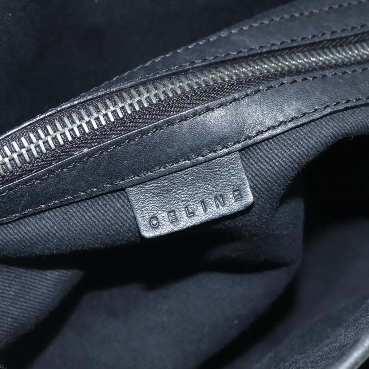 CELINE C Macadam Canvas Boogie bag Hand Bag Black Silver Auth ep9525