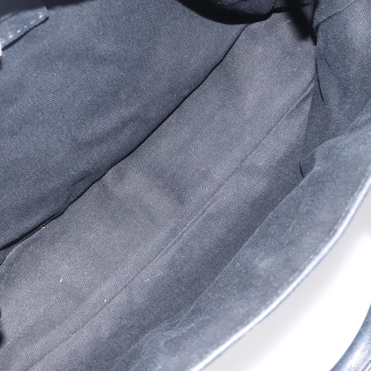 CELINE C Macadam Canvas Boogie bag Hand Bag Black Silver Auth ep9525