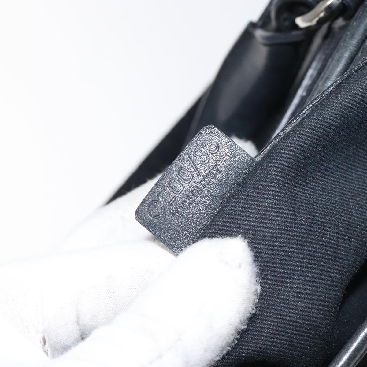 CELINE C Macadam Canvas Boogie bag Hand Bag Black Silver Auth ep9525