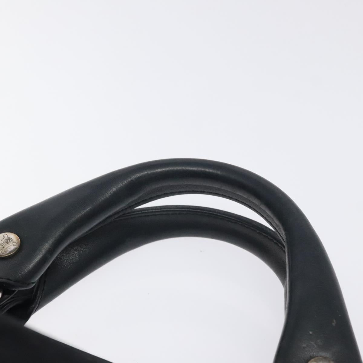 CELINE C Macadam Canvas Boogie bag Hand Bag Black Silver Auth ep9525