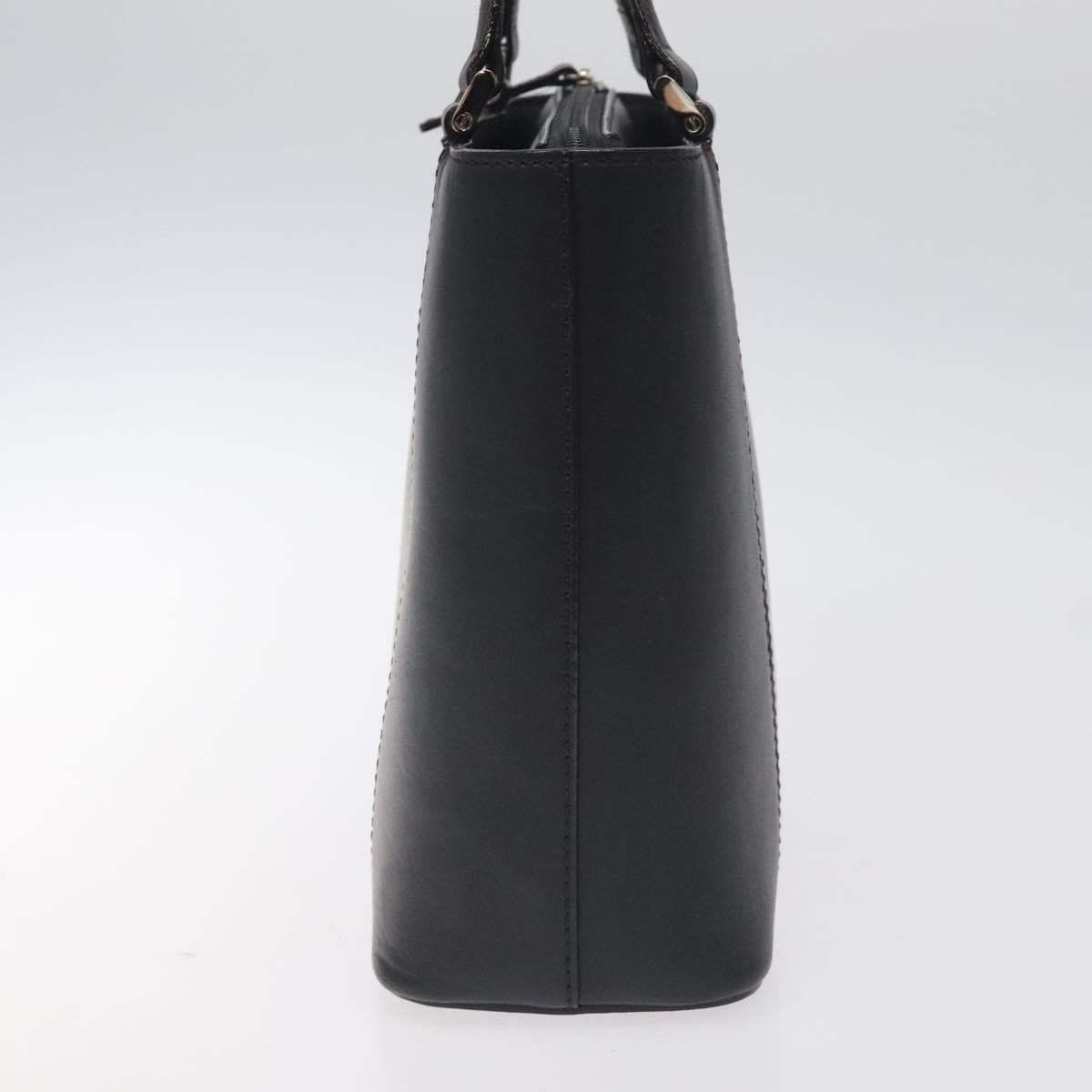 BURBERRY Hand Bag Leather Black Silver Auth ep9535