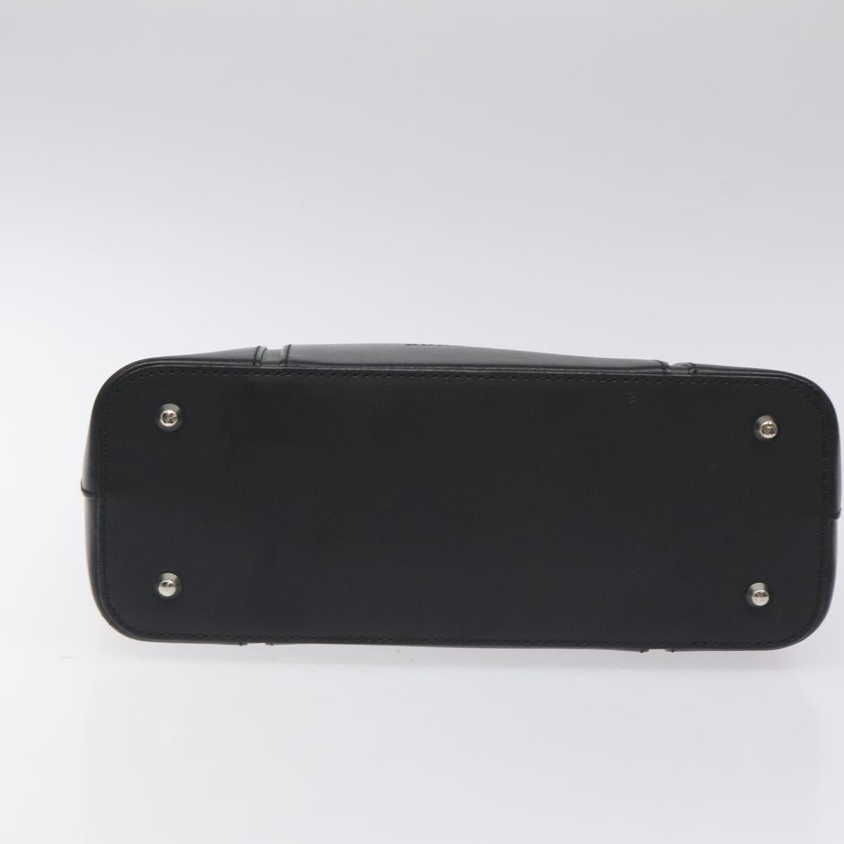 BURBERRY Hand Bag Leather Black Silver Auth ep9535