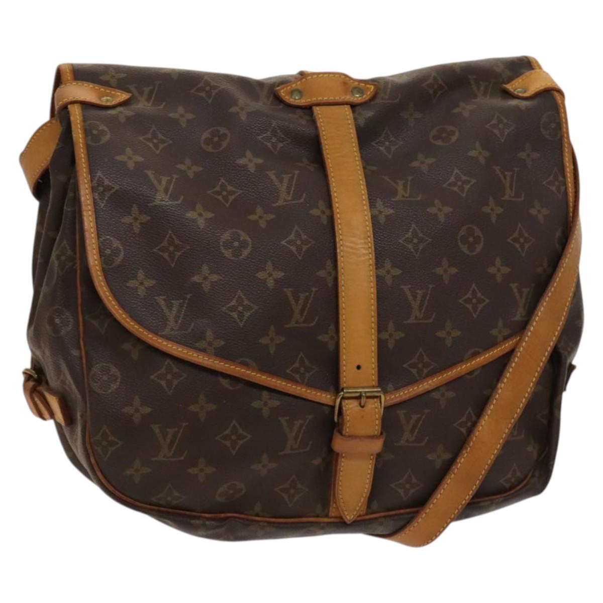 LOUIS VUITTON Monogram Saumur 35 Shoulder Bag M42254 LV Auth ep9631