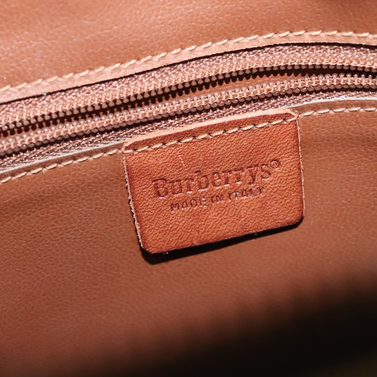 Burberrys Nova Check Clutch Bag PVC Beige Gold Auth ep9636