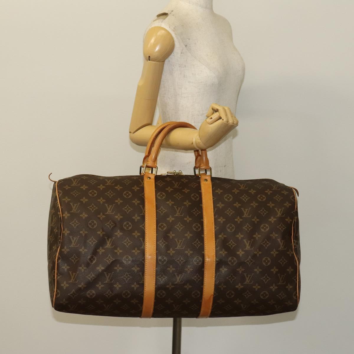 LOUIS VUITTON Monogram Keepall 55 Boston Bag M41424 LV Auth ep9657