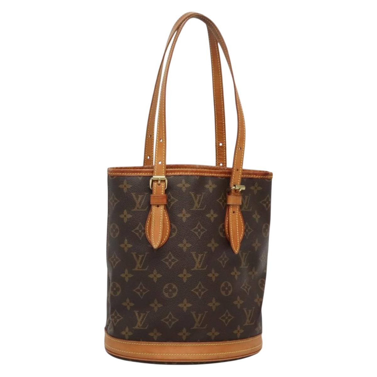 LOUIS VUITTON Monogram Bucket PM Shoulder Bag M42238 LV Auth ep9663