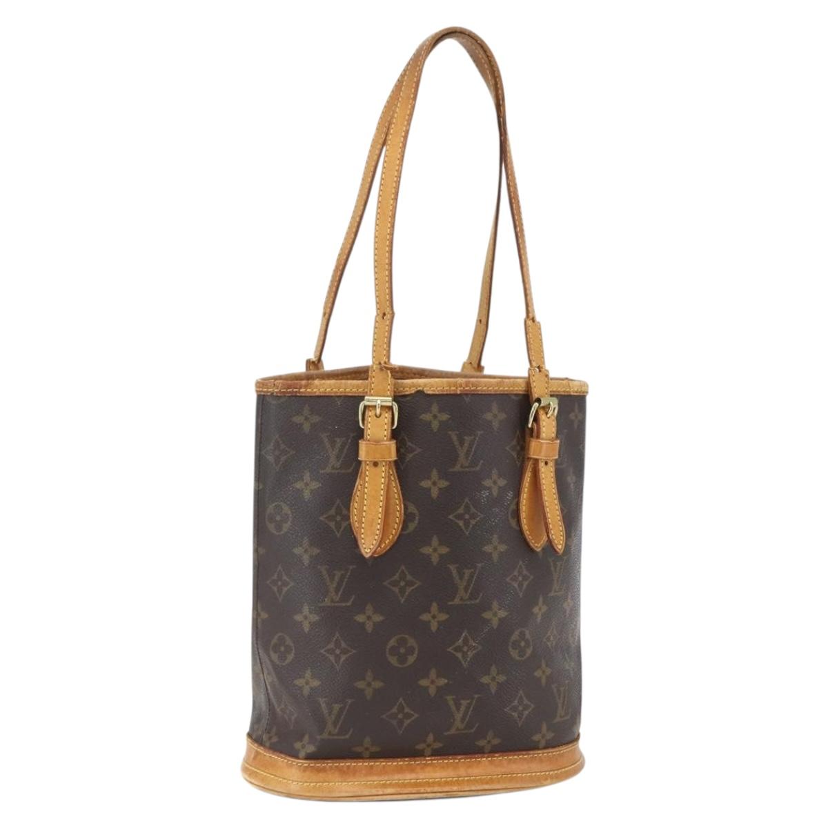 LOUIS VUITTON Monogram Bucket PM Shoulder Bag M42238 LV Auth ep9673