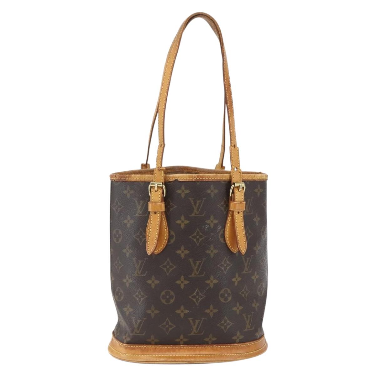 LOUIS VUITTON Monogram Bucket PM Shoulder Bag M42238 LV Auth ep9673