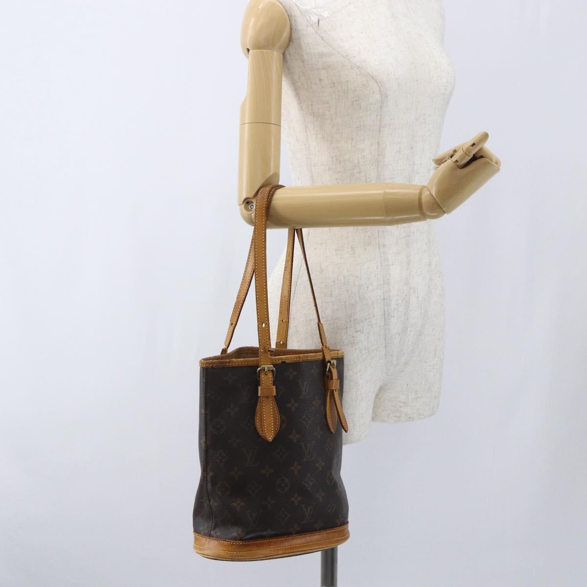 LOUIS VUITTON Monogram Bucket PM Shoulder Bag M42238 LV Auth ep9673