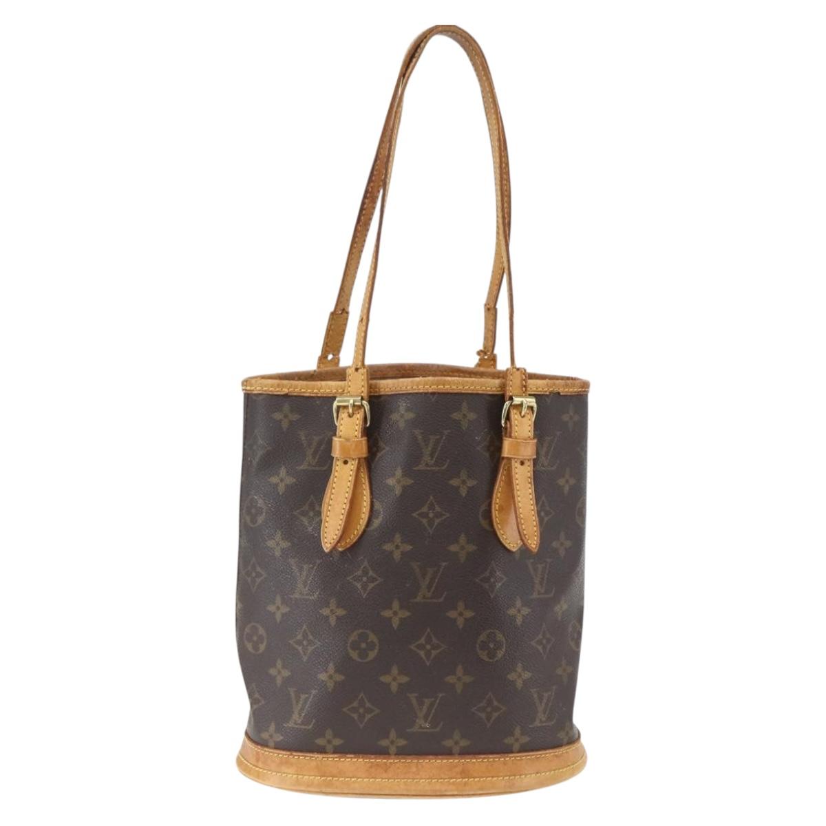 LOUIS VUITTON Monogram Bucket PM Shoulder Bag M42238 LV Auth ep9673