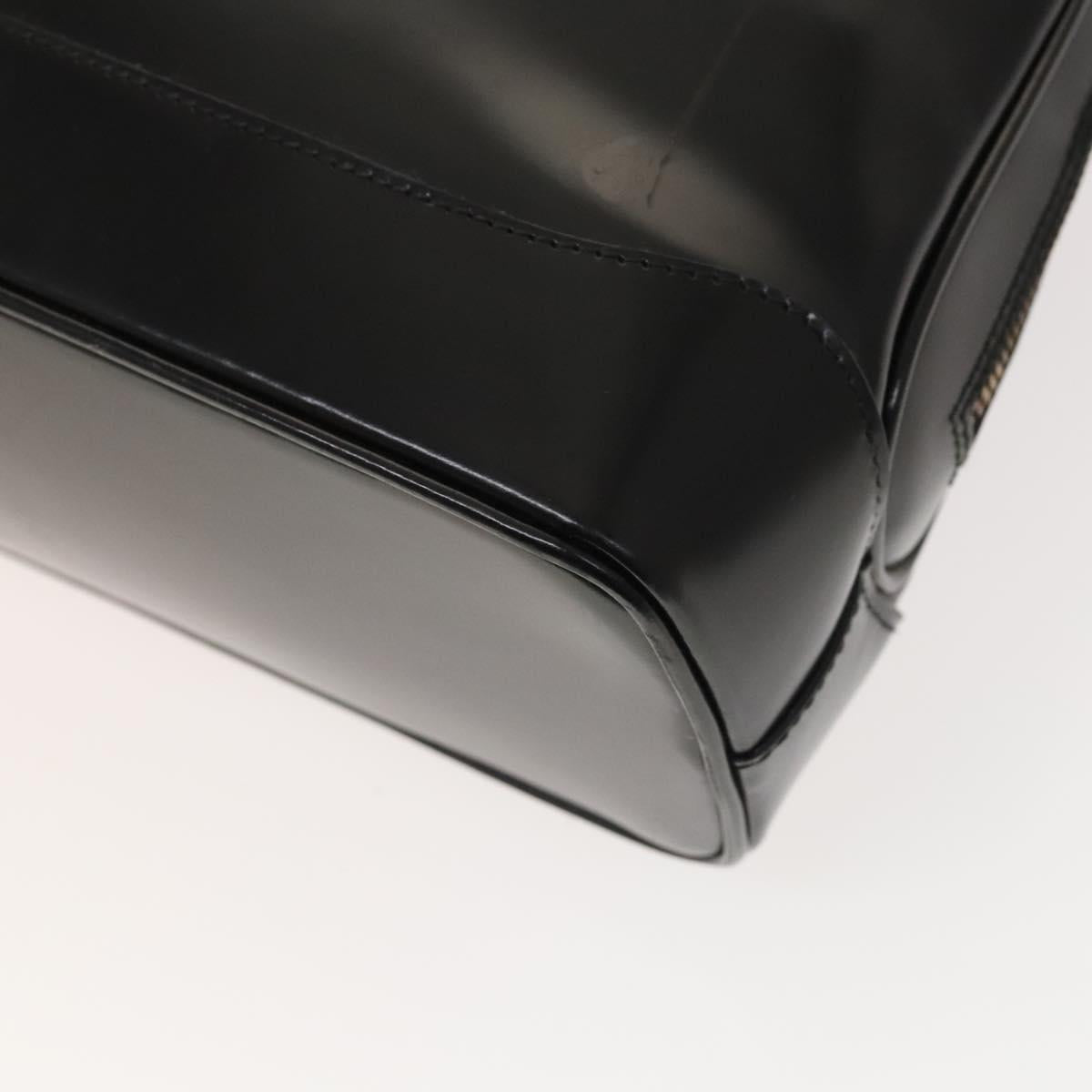 GUCCI Shoulder Bag Patent leather Black Gold Auth ep9690